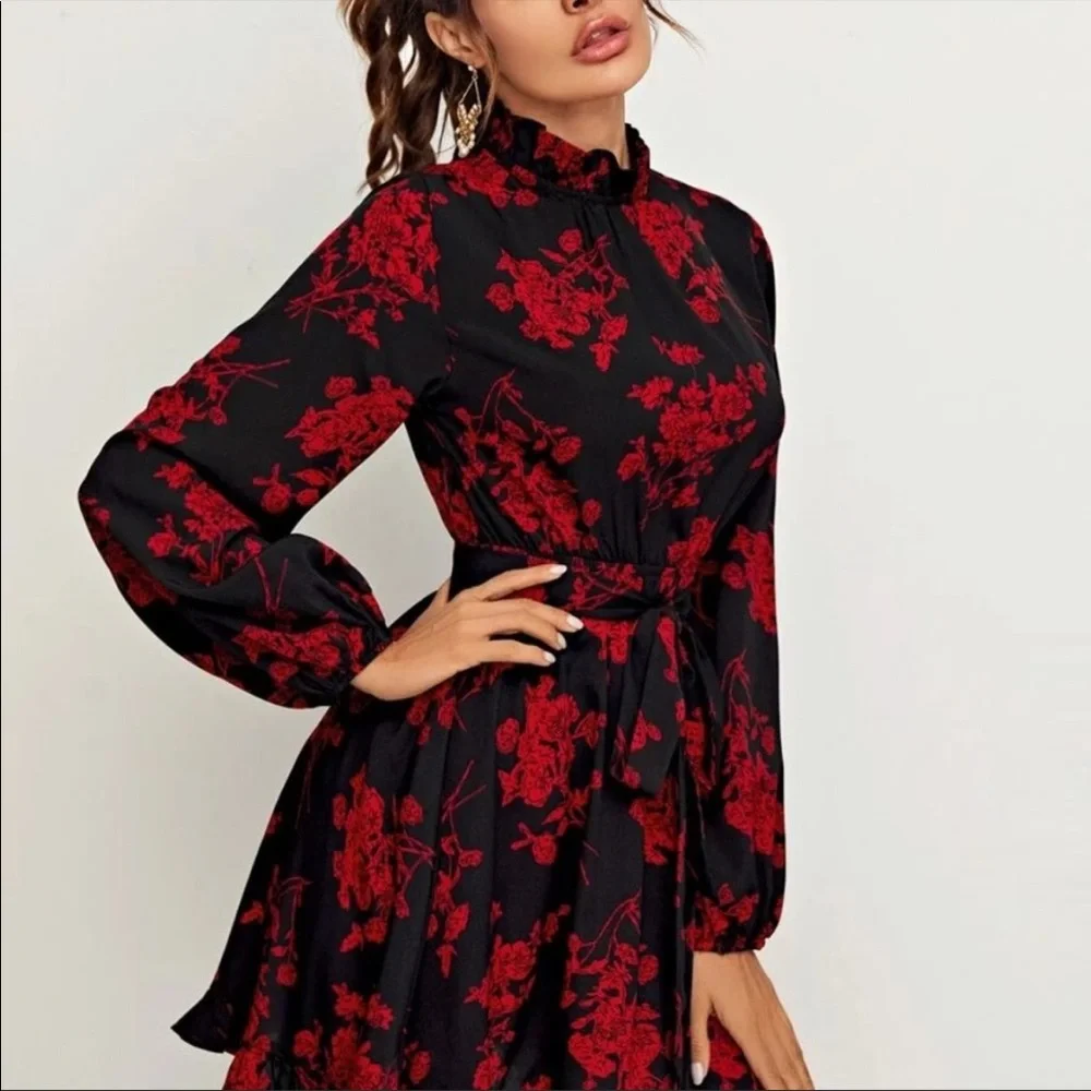 NWT bohemian long sleeve dress with open back - Picture 2 of 4
